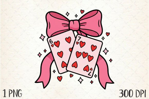 Download Preppy Playing Cards Valentine 6 &amp; 7 PNG - Valentine Collection