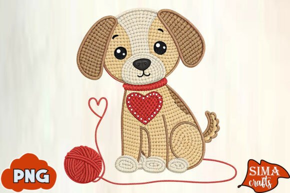 Download Yarn Crochet Dog Valentine Sublimation - Valentine Collection
