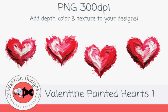 Download Painted Valentine Hearts 1 - Valentine Collection