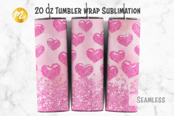 Download Pink Valentine Heart Glitter Tumbler - Valentine Collection