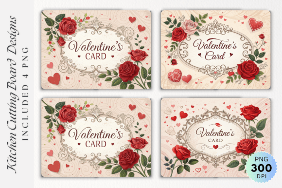 Download Vintage Valentine Card Red Roses - Valentine Collection