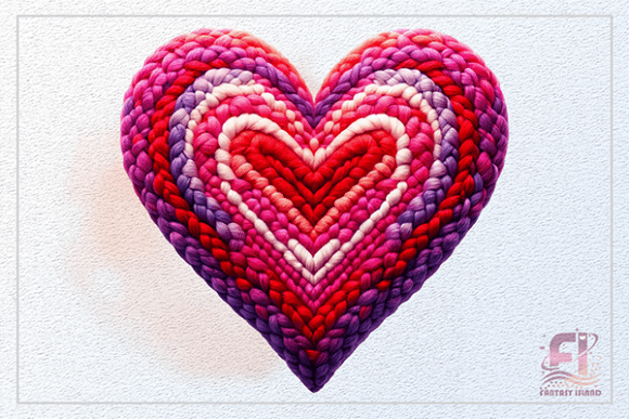 Download Colorful Yarn Valentine Heart Clipart - Valentine Collection