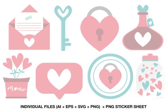 Download Pastel Valentine Clipart Set - Valentine Collection
