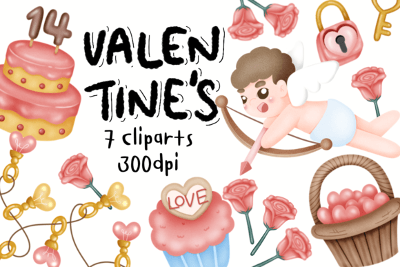 Download Cute Valentine’s Clipart Free 3 Patterns - Valentine Collection