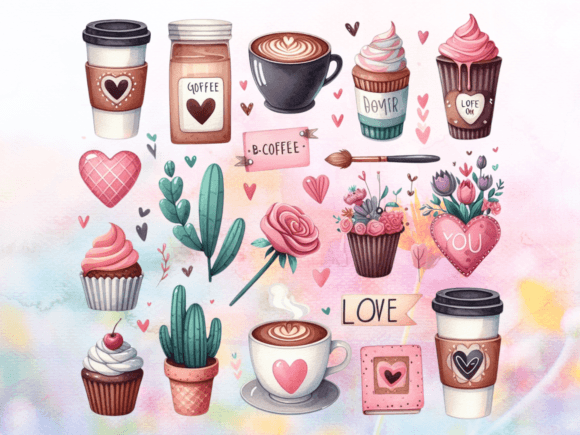 Download Coffee Valentine's Day PNG Bundle - Valentine Collection