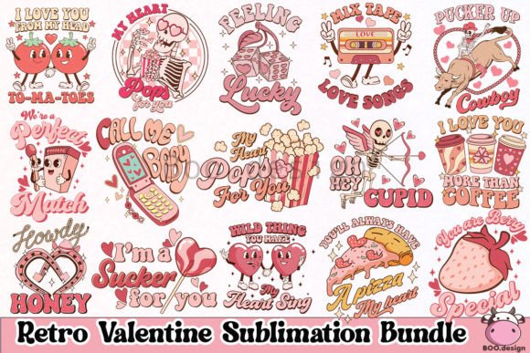Download Retro Valentine Png Bundle - Valentine Collection