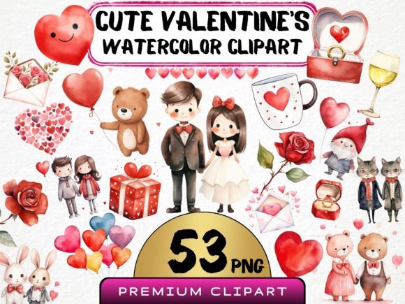 Download Cute Valentine's Clipart Bundle - Valentine Collection