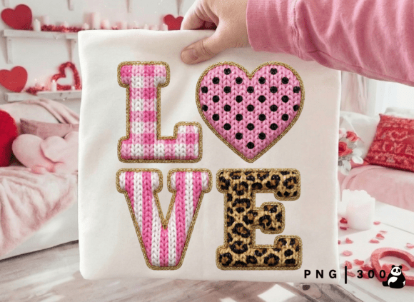 Download Valentine Faux Yarn Leopard Love Png - Valentine Collection