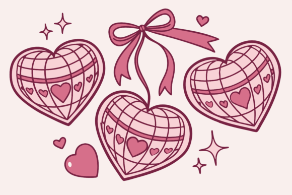 Download Pink Disco Hearts Retro Valentine's - Valentine Collection