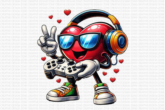Download Cool Gamer Heart Valentine PNG - Valentine Collection