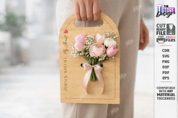 Download Valentine Flower Holder Card Laser Cut - Valentine Collection