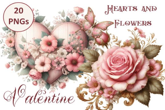 Download Valentine Hearts and Flowers Clipart - Valentine Collection