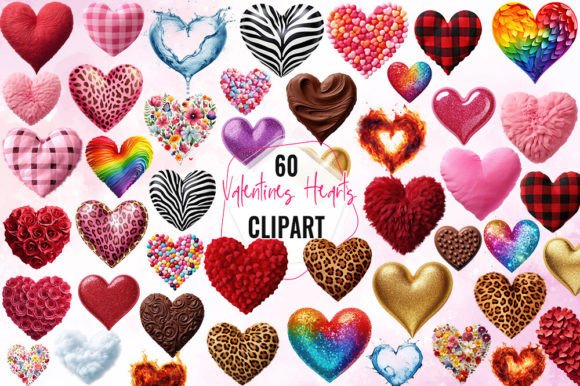 Download Valentine Hearts Sublimation Clipart - Valentine Collection
