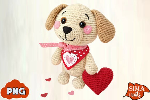 Download Yarn Crochet Dog Valentine Sublimation - Valentine Collection