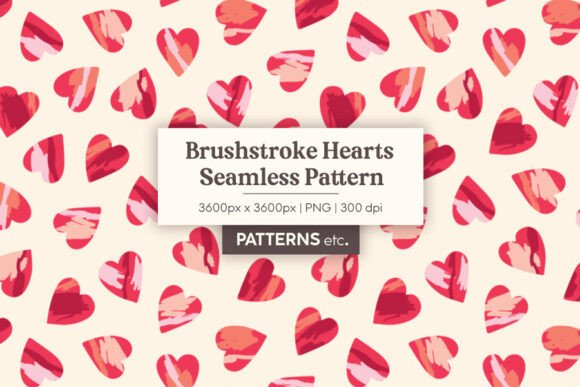 Download Brushstroke Valentine Hearts Pattern - Valentine Collection