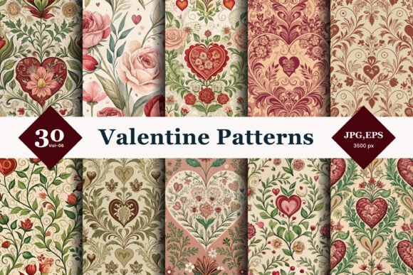 Download Valentine Seamless Patterns 06 - Valentine Collection