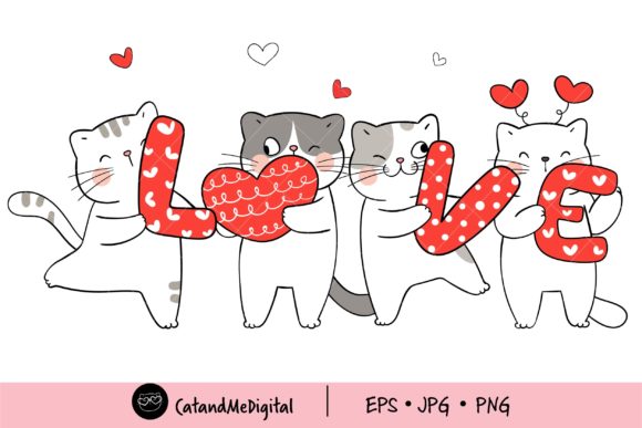 Download Love Cat Valentine Clipart. - Valentine Collection