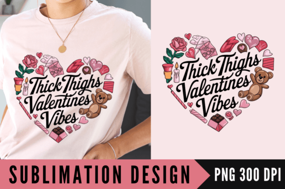 Download Thick Thighs Valentines Vibes PNG Design - Valentine Collection