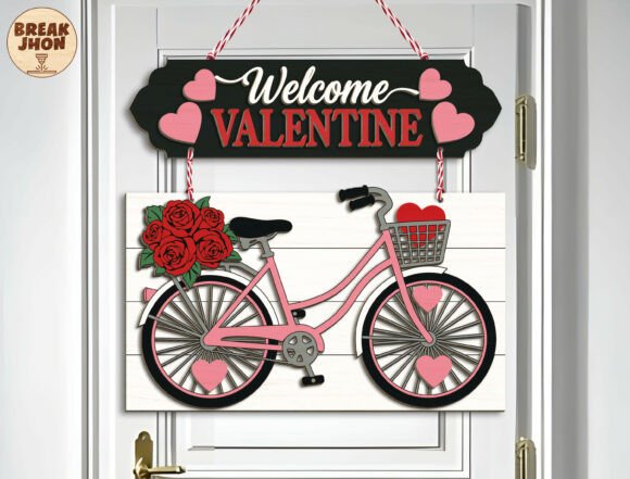 Download Welcome Valentine Bicycle Sign SVG - Valentine Collection