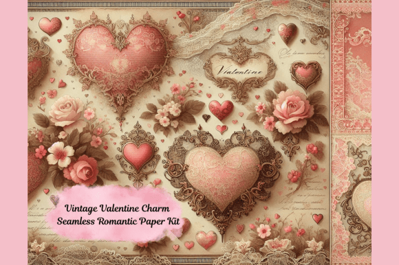 Download Vintage Valentine Charm – Seamless Paper - Valentine Collection