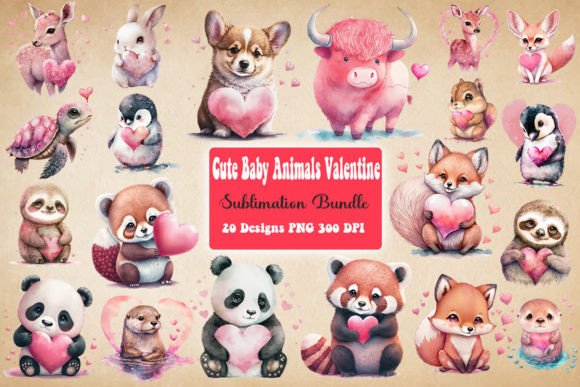 Download Cute Baby Animals Valentine's Day Bundle - Valentine Collection