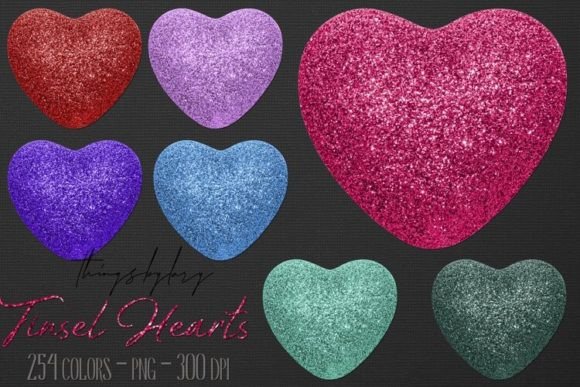 Download Tinsel Glitter Heart Valentine PNG - Valentine Collection