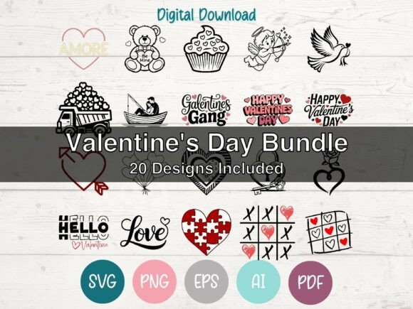 Download Valentine's Day Bundle SVG PNG EPS AI - Valentine Collection