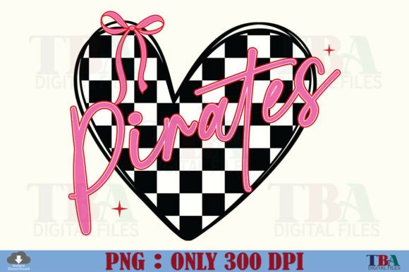 Download Pirates Checkered Heart Valentine Mascot - Valentine Collection