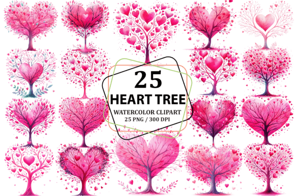 Download Pink Valentine Heart Tree Clipart PNG - Valentine Collection