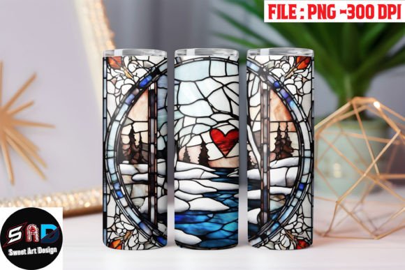 Download Stained Glass Winter Valentines Romantic - Valentine Collection
