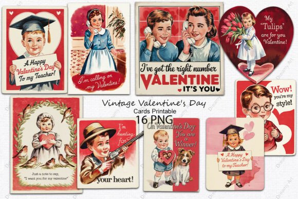 Download Vintage Valentine's Day Cards Printable - Valentine Collection