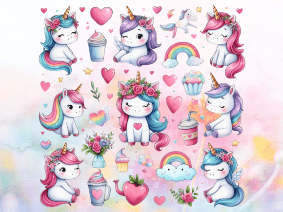 Download Cute Unicorns Valentine's Day Bundle - Valentine Collection