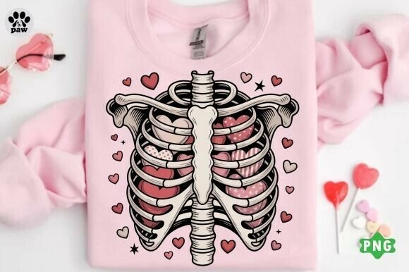 Download Ribcage Skull Png, Funny Valentines Png - Valentine Collection