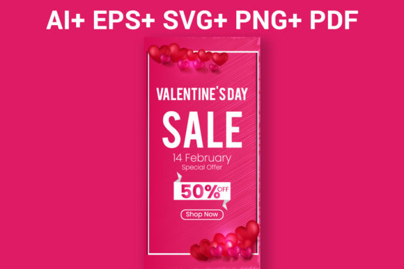 Download Valentines Day Sale Banner or Poster Set - Valentine Collection