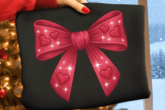 Download Coquette Bow Heart PNG, Retro Valentine - Valentine Collection