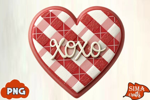 Download Valentine's Day Xoxo Checkered Heart PNG - Valentine Collection
