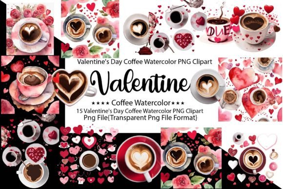 Download Valentine's Day Coffee Watercolor PNG B - Valentine Collection