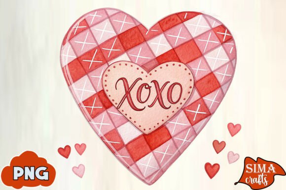 Download Valentine's Day Xoxo Checkered Heart PNG - Valentine Collection