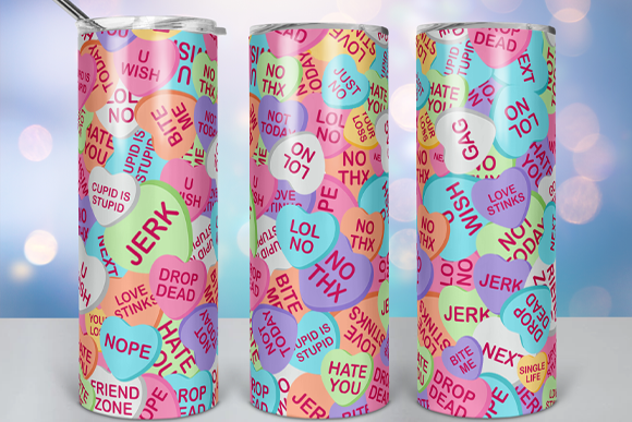Download Anti Valentines Hearts Tumbler Design - Valentine Collection