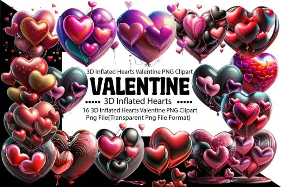Download 3D Inflated Hearts Valentine PNG Bundle - Valentine Collection