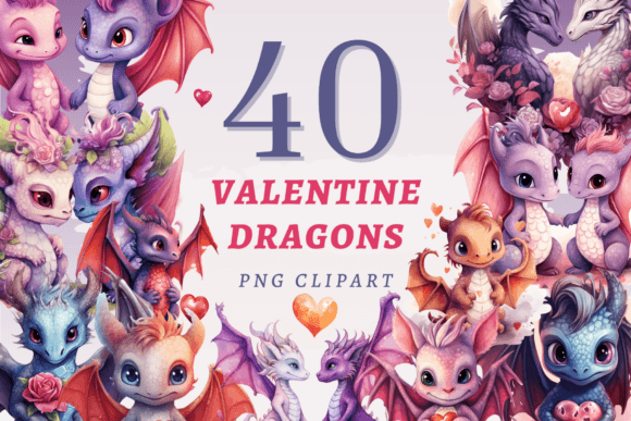 Download Valentines Dragon PNG Bundle - Valentine Collection