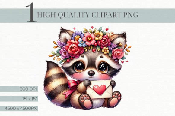 Download Cute Racoon Valentine Clipart - Valentine Collection