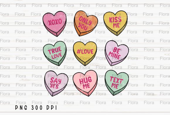 Download Valentines Conversation Hearts Retro PNG - Valentine Collection