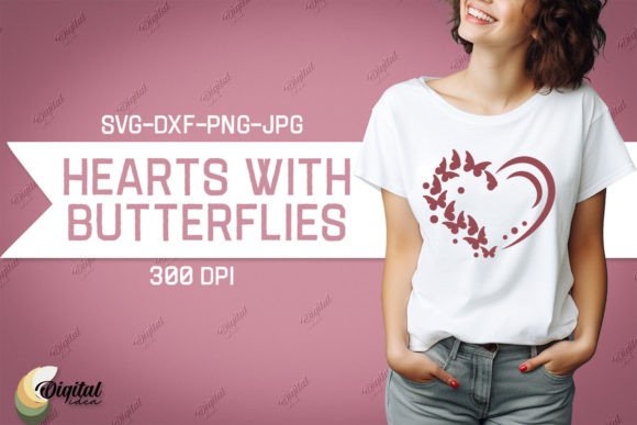 Download Valentine Hearts with Butterflies SVG - Valentine Collection