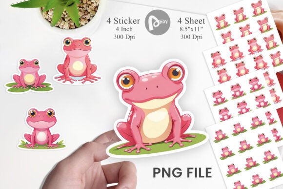 Download Pink Frog Valentine Sticker - Valentine Collection