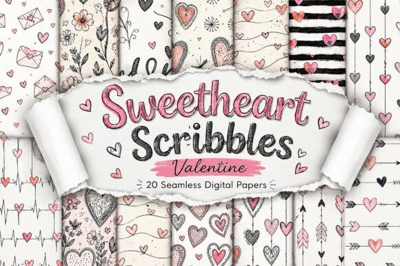 Download Sweetheart Scribbles – Valentine Digital - Valentine Collection