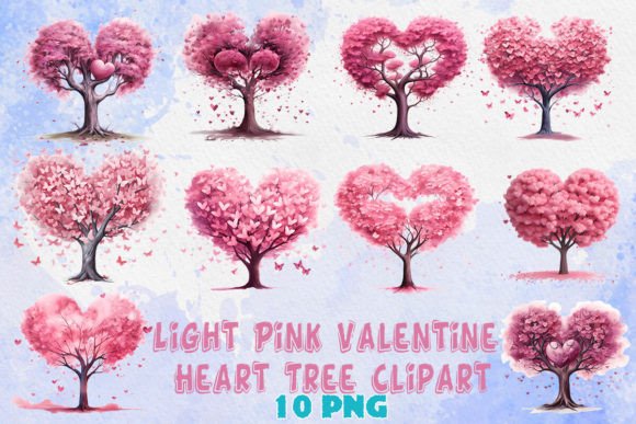 Download Light Pink Valentine Heart Tree Bundle - Valentine Collection