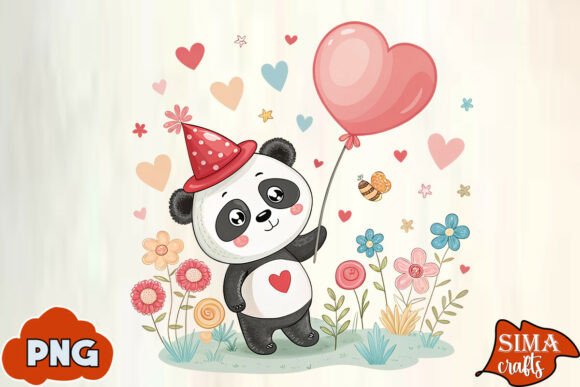 Download Whimsical Valentine Panda Sublimation - Valentine Collection