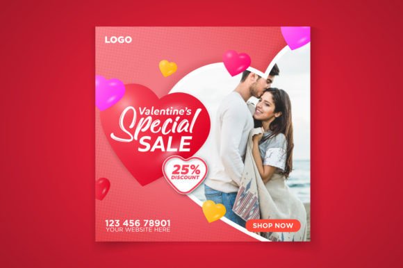 Download Happy Valentines Sale Discount Banner - Valentine Collection