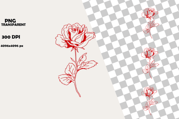 Download Elegant Red Rose Valentine Line Art - Valentine Collection